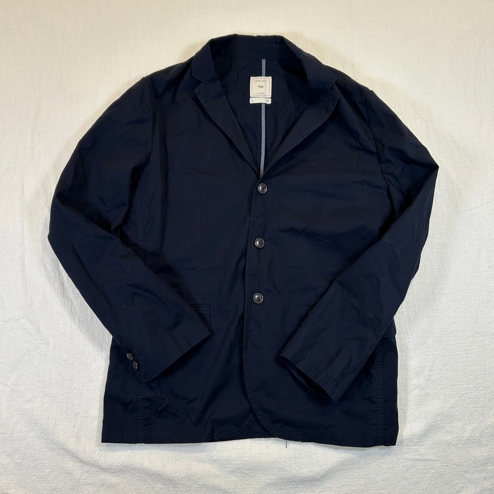 Gap Designed & Crafted Mens Navy Blue Three Button Blazer Jacket Size L
